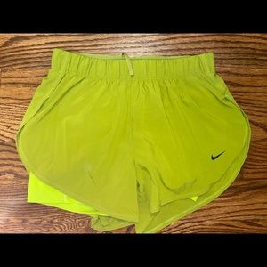 Nike Neon Green Running Shorts w/ Compression
